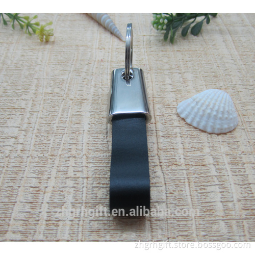 Moldbady Fasion Black Leather Keyring Business Gift Key Chain